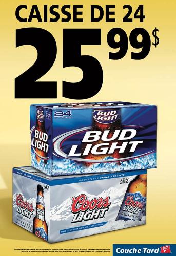 Enseigne publicitaire pour la bière chez Couche-Tard