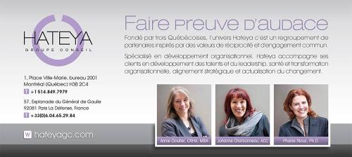 Publicité pour HATEYA, firme conseil en développement organisationnel