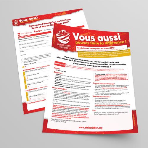 Formulaire interactif pour le triathlon des employés chez Belron Canada