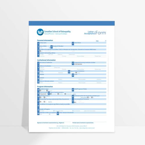 Formulaire pour le Collège d’Études Ostéopathiques de Montréal