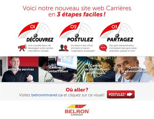 Affiche interne pour le site Web de recrutement de Belron Canada