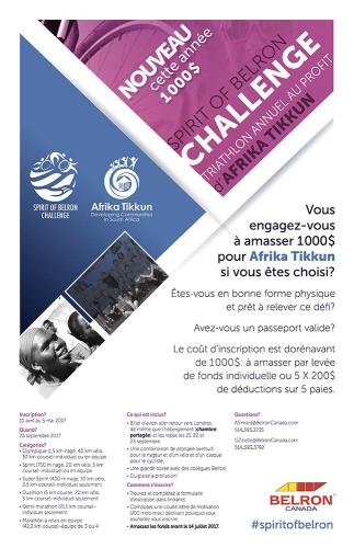 Affiche pour le triathlon annuel chez Belron Canada