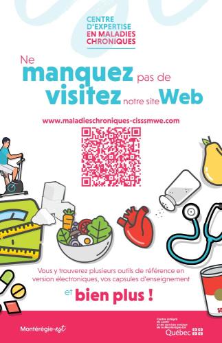 Affiche vers le code QR menant à un site Web du CISSS de la Montérégie-Est
