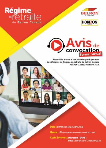 Affiche pour le régime de retraite de Belron Canada
