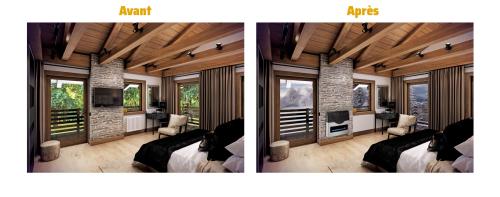 Retouche photo, avant en été, et en hiver, pour l’après, pour illustrer un radiateur de mur pour l’entreprise Martin