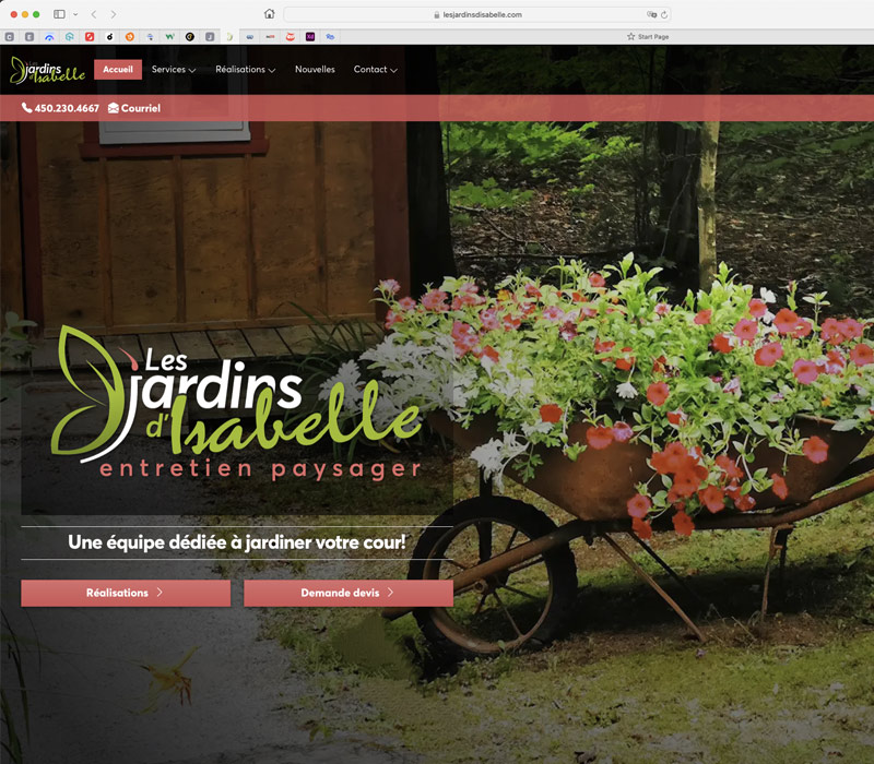 Site Web d’une entreprise en entretien paysager de la Montérégie.
