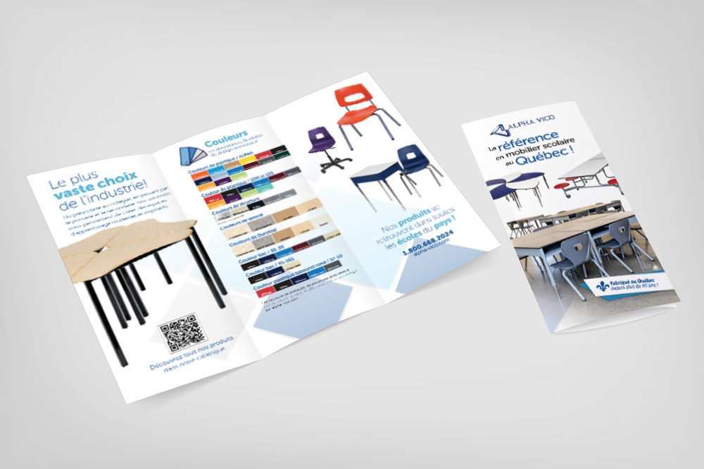 Dépliant, outil de vente pour Alpha-Vico